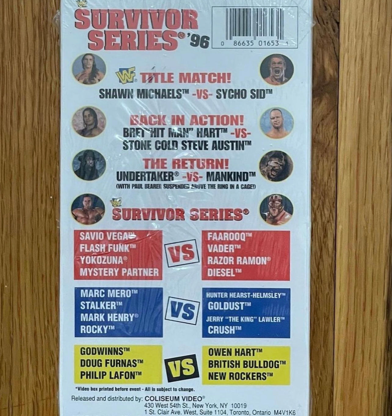 WWF 1996 Survivor Series VHS Tape Sealed NEW